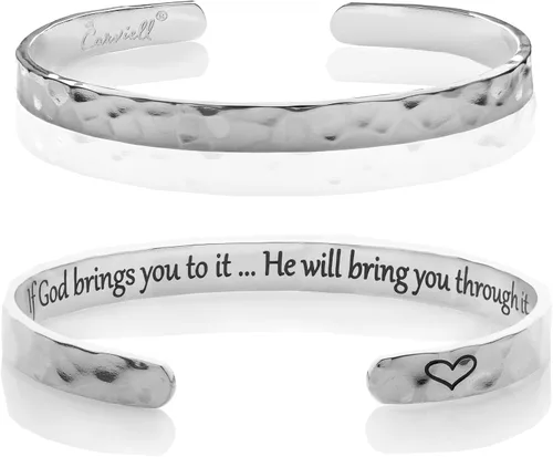 Miniatura 35 de Carviell Pulseras grabadas para mujer, inspiradoras, amistad, amor, mamá, hija, hermana, cristiana, graduación, conmemoración y regalos de boda, más