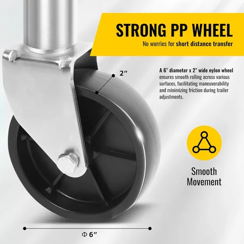 Miniatura 5 de MaxxHaul - 70148 - Gato hidráulico para remolques con elevador suspenso de 10" con una rueda, 1000 lb. de capacidad