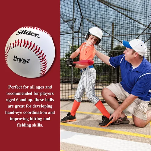 Miniatura 5 de Heater Sports Slider Lite Pelotas de béisbol de cuero sintético por The Dozen