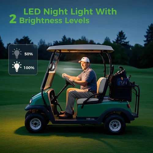 Miniatura 5 de 10L0L Ventilador magnético para carrito de golf recargable, 10000 mAh N54 Ventilador de enfriamiento portátil con 3 velocidades, cabezal giratorio