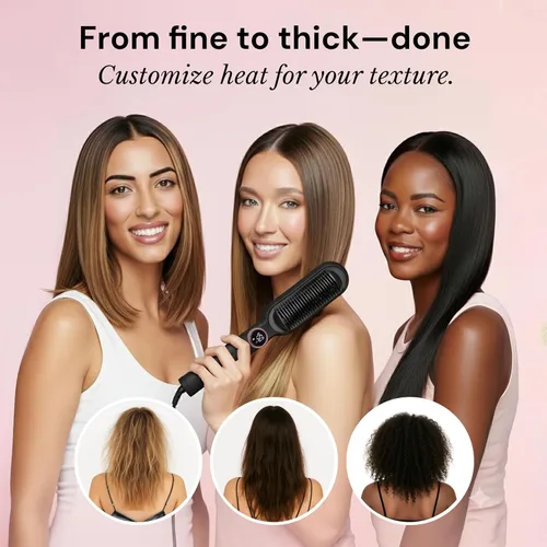 Miniatura 2 de L'ANGE HAIR Smooth-It Alisador de Peine Caliente 2 en 1 Peine Alisador Digital con Control Térmico Ajustable Tecnología Iónica para Peinar sin