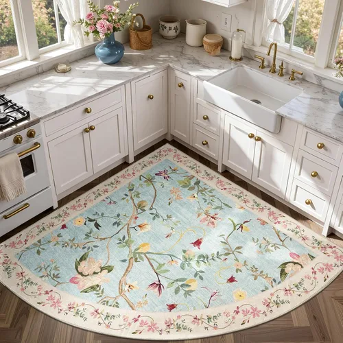 Miniatura 70 de Jinchan Alfombra Floral de Pasillo, 2x5, Alfombras Antideslizantes Lavables a Máquina, Alfombra Suave de Pelo Bajo para Pasillo, Resistente a