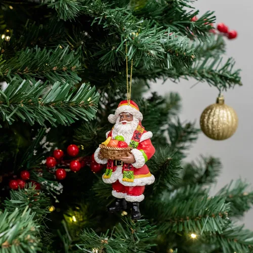 Miniatura 6 de Adorno de Papá Noel Kwanzaa afroamericano