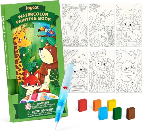 JoyCat Paquete de 2 libros de pintura de bolsillo con agua para colorear para niños, juego de juguetes de actividades de arte y manualidades, kit