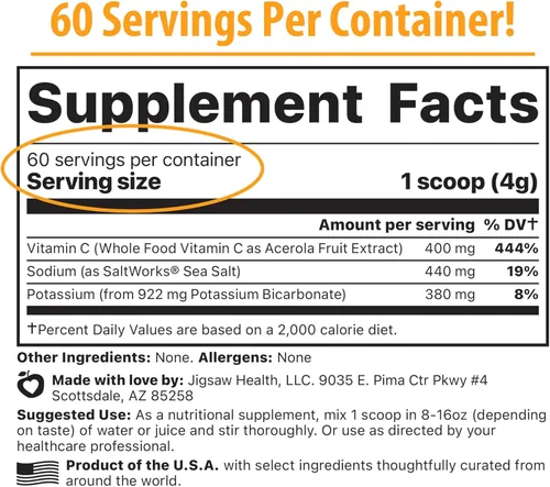 Miniatura 2 de Jigsaw Health Cóctel suprarrenal con vitamina C de alimentos integrales, 60 porciones
