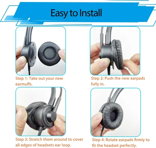 Miniatura 4 de Almohadillas para auriculares Plantronics, repuesto para Plantronics HW251N HW261N HW510 HW520 Blackwire 3210 3220 3320 C320 C3225 Jabra PRO 920 930