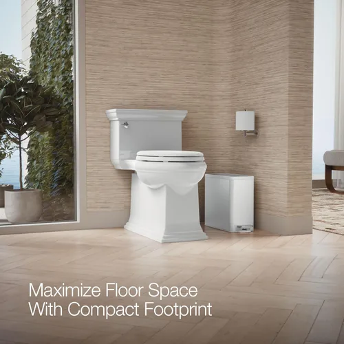 Miniatura 10 de Kohler 20957-STW Bote de Basura Delgado con Pedal de 2.5 Galones, Bote de Basura para Baño con Pedal de Pie de Cierre Suave, Blanco con Acero Acero