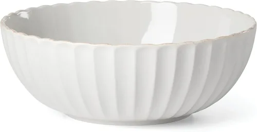 Miniatura 24 de Lenox Juego de vajilla de gres, vajilla francesa de 12 piezas para 4, color blanco perle festoneado, servicio para 4, apto para lavavajillas, juego