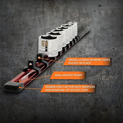 Miniatura 4 de Dynamic Riel organizador de enchufes de aluminio, personalizable, duradero, compatible con la mayoría de enchufes cromados y de impacto