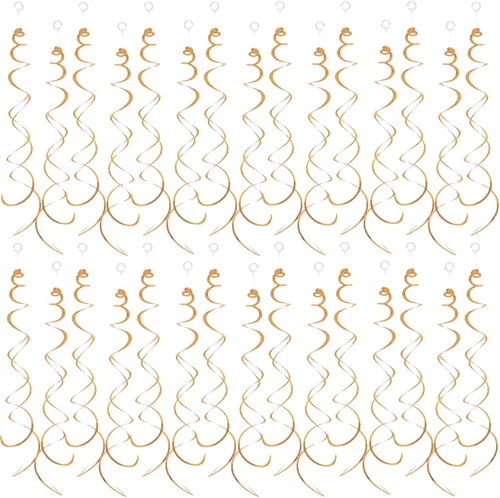 Miniatura 19 de 30 piezas de decoración de fiesta de remolinos colgantes, decoraciones de papel de aluminio, espiral, serpentina de plástico para techo, cumpleaños