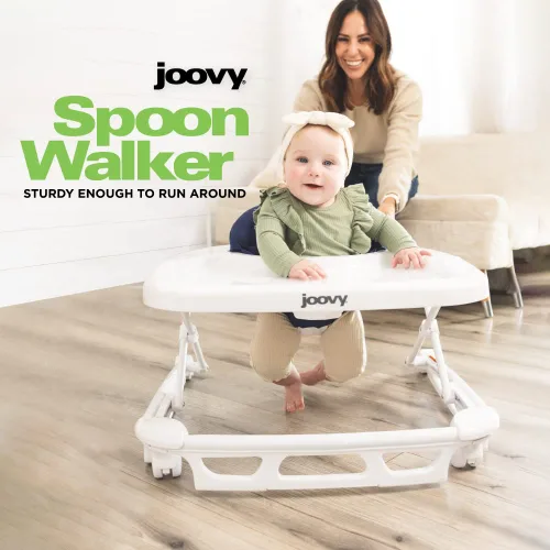 Miniatura 2 de Andadera Joovy Spoon con centro de actividades para bebé con tres alturas ajustables, bandeja extra grande y capacidad de peso de 13.6 kg - Rojo