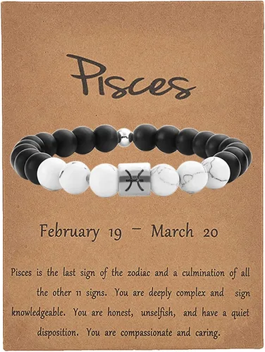 Long tiantian Pulsera del zodiaco para hombres, pulsera de horóscopo de constelación para mujeres, regalos del signo del zodiaco pulsera de cuentas,