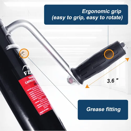 Miniatura 6 de FZZD Gato de remolque de 2000 libras con rueda, gato giratorio resistente para barco de remolque, elevación de 12 pulgadas, para barco de RV