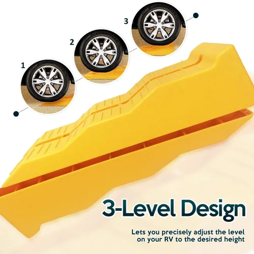 Miniatura 3 de ZONETECH Rampas de nivelación automotriz - Calzas de rueda de automóvil de alta calidad, nivelador, estabilizador en suelo irregular, ideal