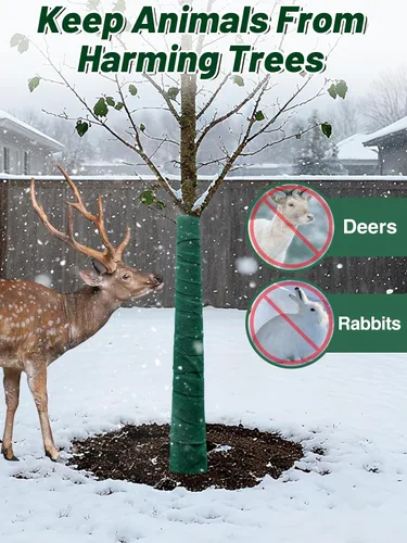 Miniatura 4 de ANPHSIN Protector de árbol para protección contra la congelación en invierno, 65 pies x 2 piezas, protector de corteza de tronco transpirable