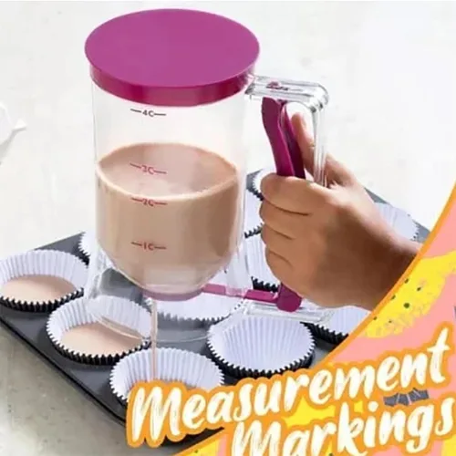 Miniatura 4 de Dispensador de masa para panqueques - Dispensador separador de masa, dispensador de mano para cupcakes, embudo de masa, taza de medición
