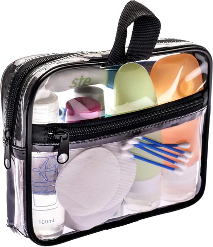 Miniatura 2 de Olanmark Neceser transparente aprobado por la TSA - Bolsa de maquillaje transparente grande para viaje, Claro