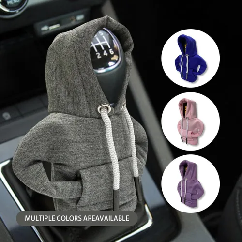 Miniatura 7 de Capucha para palanca de cambios de coche, funda de pomo de palanca de cambios a la moda, mini capucha para cambio automático, accesorios de Gris