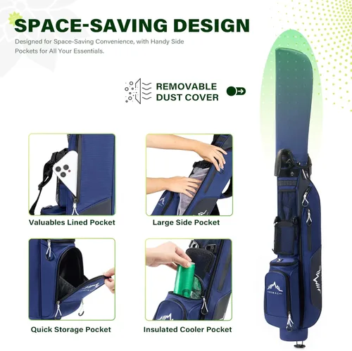 Miniatura 4 de uniHimal Par 3 Golf Bag Small Lightweight with Dual Shoulder Straps – Pitch n Putt Golf Bag Easy to Carry and Durable for Men/Women– 31.5 inches