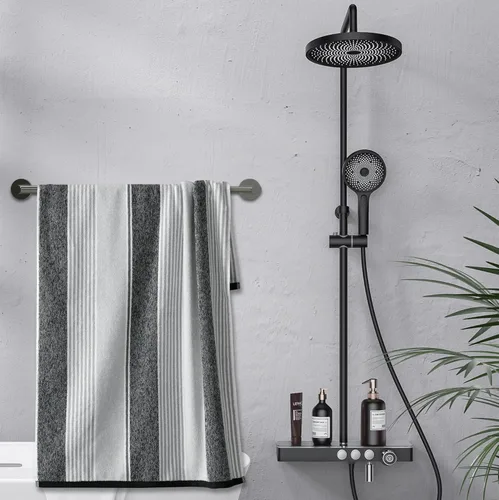 Miniatura 7 de Honmein Barra de Toalla - Soporte de Toalla Ajustable de Acero Inoxidable 304 para Baño (30cm-57.4cm) Soporte de Toalla Montado en la Pared Plata