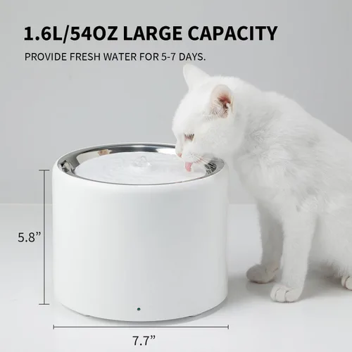 Miniatura 6 de PETKIT Eversweet 3 Pro Fuente de agua para gatos con bomba inalámbrica, 1.6L/56oz Fuentes de agua de acero inoxidable para gatos