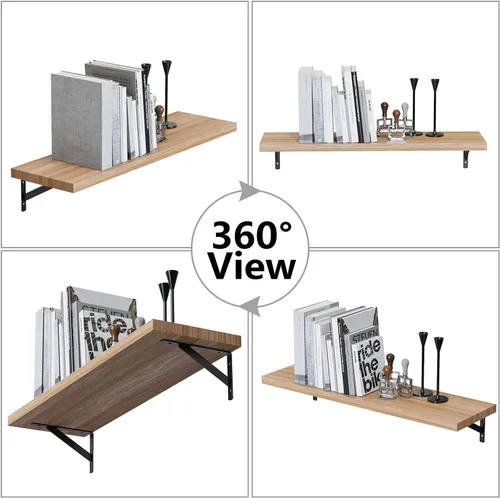 Miniatura 4 de Kersally Soportes de estante de 6 pulgadas, paquete de 4 soportes en L resistentes para estantes, soportes metálicos triangulares de 90 grados