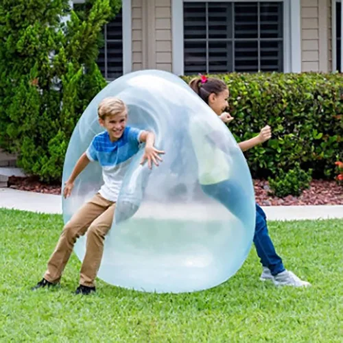 Bola de burbujas de agua de 47 pulgadas para adultos, bola de agua inflable para playa, jardín, bola de goma suave (azul)