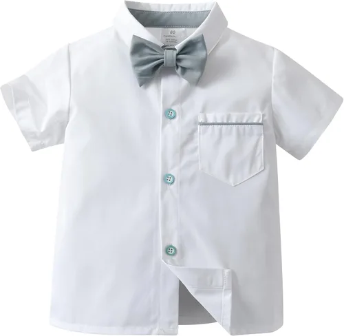 Miniatura 3 de Boarnseorl Conjunto de pantalones cortos, camisa + pantalones cortos + corbata de moño + tirantes