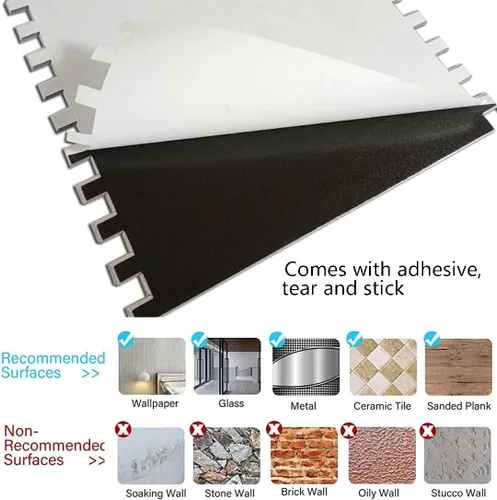 Miniatura 4 de XUANINY Protector contra salpicaduras para cocina y baño, azulejos autoadhesivos de PVC de grano de piedra, adhesivo de pared 3D de metro (10 hojas)