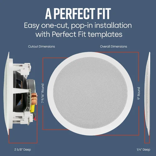 Miniatura 3 de Polk Audio RC6s - Altavoz estéreo en techo de 6.5 pulgadas Doble canal desde una sola ubicación Perfecto para colocación húmeda y húmeda