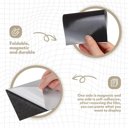 Miniatura 5 de Macarrie Hojas magnéticas adhesivas de 4 x 6 con parte trasera adhesiva, calcomanías de papel magnéticas cortables flexibles para despegar y pegar