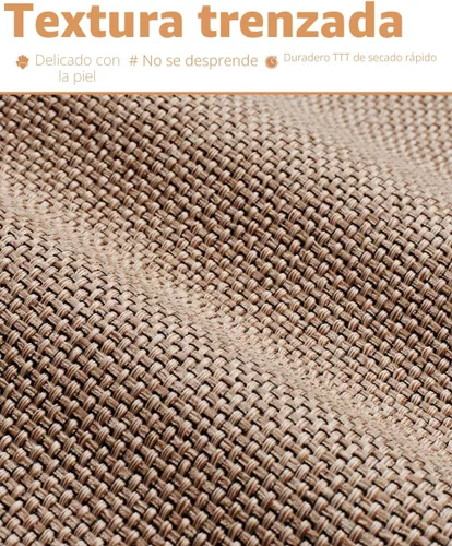 Miniatura 2 de PADOOR Alfombra de baño antideslizante con parte trasera de goma, trenzada absorbente, lavable a máquina, fina alfombra para suelo de baño, de Beige
