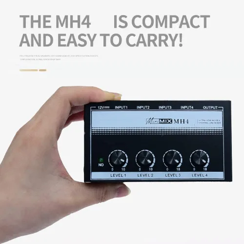 Miniatura 2 de mix electronic organ accompaniment 6.35 ts 0.256 in jack bass mono micrófono 1/4 pulgadas Guitarra micrófono profesional Mezclador de sonido de bajo