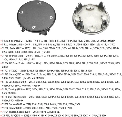 Miniatura 5 de Jaroxn - Botón de repuesto compatible con BMW iDrive, botón de control iDrive multimedia para 1 pie F20 F21/3 pies F30 F31 F34 GT/5 pies F07 F10