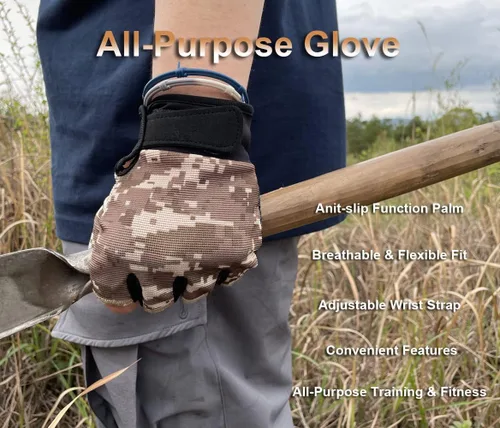 Miniatura 2 de Guantes sin dedos Guantes tácticos y de ciclismo para hombres y mujeres, ideales para Airsoft, pesca y entrenamiento