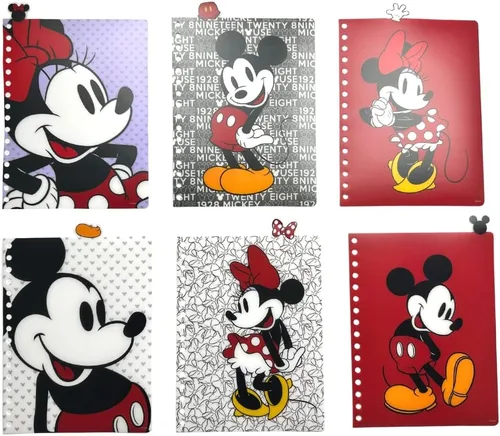 Miniatura 4 de Cuaderno de Disney de Minnie y Mickey Mouse, encuadernado en espiral, 144 páginas a rayas, 20 x 18 cm, Rojo