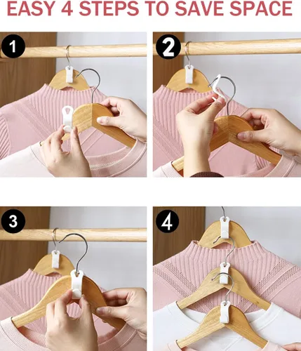 Miniatura 6 de 100 conectores para colgar ropa, extensores de plástico resistentes, ganchos de conexión de terciopelo, ganchos de suspensión en cascada para 100