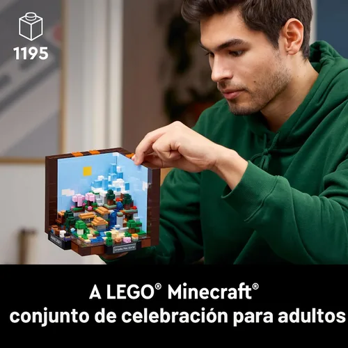 Miniatura 2 de LEGO Minecraft La Mesa de Crafteo, Set de Construcción de Videojuego Coleccionable con Figuras de Minecraft, Criaturas y Biomas, Modelo del 15º