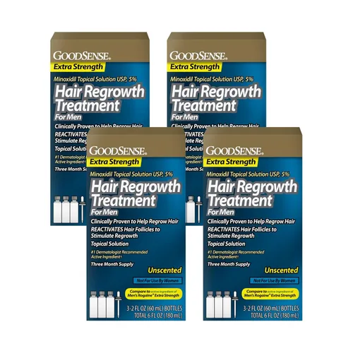 Miniatura 8 de GoodSense Minoxidil Solución tópica USP, 5 por ciento, tratamiento de recrecimiento del cabello para hombres, extra fuerte 6 onzas líquidas