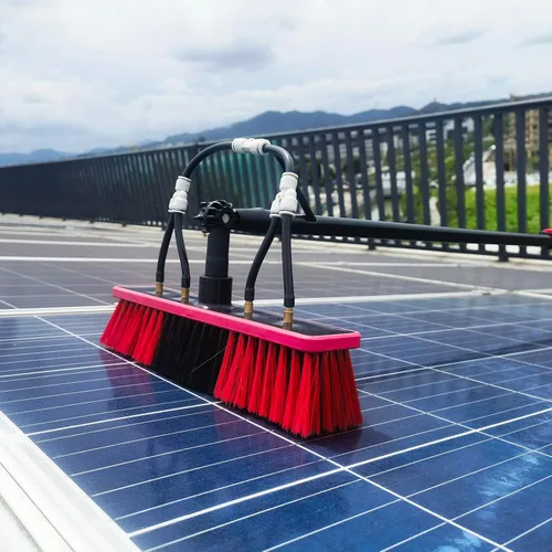 Miniatura 8 de Kit de cepillo de poste alimentado por agua de limpieza de ventanas con dispensador de jabón telescópico extensible panel solar herramienta de lavado
