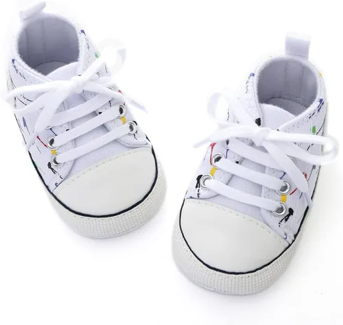 Miniatura 77 de Zapatos deportivos de lona de lona para bebés y niñas, suela antideslizante suave, suela antideslizante