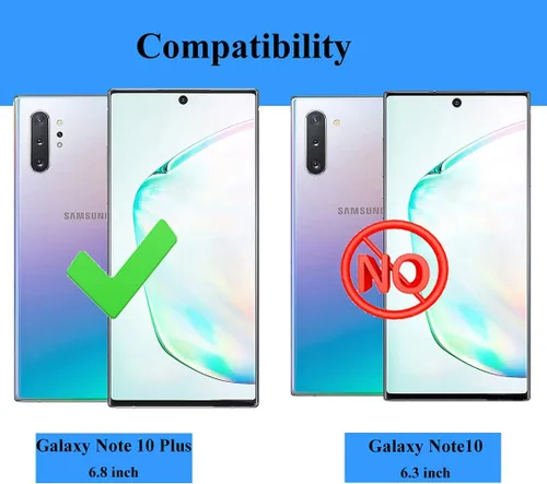 Miniatura 2 de Androgate Funda para Samsung Galaxy Note 10 Plus con protectores de pantalla HD, soporte de anillo de metal de grado militar, a prueba de caídas, a