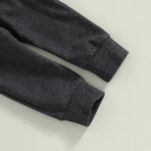 Miniatura 153 de Conjunto de 2 piezas de sudadera de manga larga con cuello redondo y pantalones casuales para bebés y niños pequeños