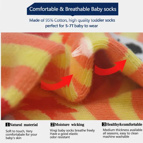 Miniatura 5 de 12 pares de calcetines antideslizantes para niños de 1-33-55-7 años