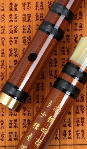 Miniatura 3 de LANDTOM Flauta Dizi Instrumento chino tradicional hecho a mano con membrana de bambú (llave C)