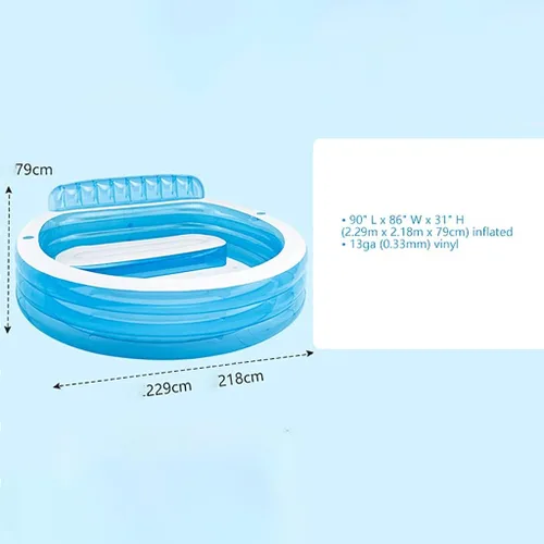 Miniatura 6 de Redondo con bomba inflable gratis, piscina familiar de tamaño completo, piscina inflable para niños, adultos, niños pequeños a partir de 3 años, al