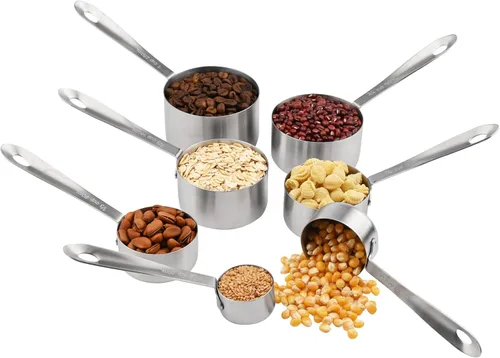Miniatura 10 de Juego de tazas y cucharas medidoras, juego de 17 tazas medidoras y cucharas medidoras de cobre, 7 tazas medidoras y 9 cucharas medidoras con 1