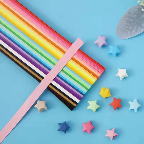 Miniatura 11 de Tiras de origami de estrellas, patrones de cielo estrellado, estrellas de papel, tiras de papel hechas a mano, artesanías (540 piezas)