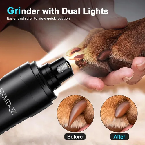Miniatura 4 de Molinillo de uñas para perros, recortadores de uñas para perros y juego de cortaúñas con 2 luces LED. Molinillo de uñas para mascotas eléctrico