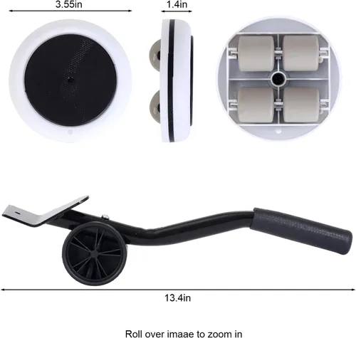 Miniatura 3 de Elevador de muebles de alta resistencia, 4 rodillos para electrodomésticos, ruedas de capacidad de carga de 163 libras + palanca de herramienta